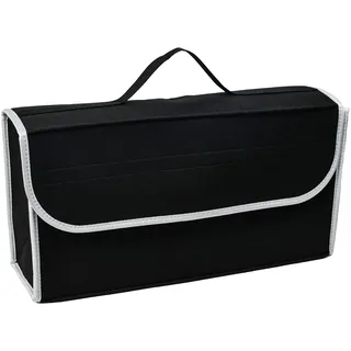 Zuxbolf Kofferraum Organizer Auto Kofferraumtasche mit Klettverschluss Kofferraumbox Filz Autotasche Autokorb Aufbewahrungstasche Toolbag Schwarz Autotasche für Geländewagen(50cm*24cm*15cm)