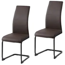 Hti-Living Schwingstuhl SallyP Kunstleder braun 2er