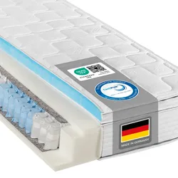 Federkernmatratze BeCo Diamant Plus, 26 cm Höhe Gelschaum Topper fest integriert kein Verrutschen - Härtegrad: H2 (0 kg - 100 kg), Größe: 160 x 200 cm