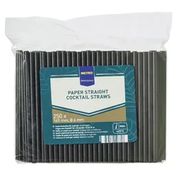 METRO Professional Trinkhalm, Papier, 14.5 cm, schwarz, 250 Stück