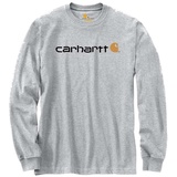 CARHARTT CORE LOGO T-SHIRT L/S heather grey, - 2XL