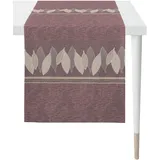 APELT Tischläufer "2719 LOFT STYLE, Jacquard", lila (aubergine, lila, beige, natur), B:44cm L:140cm, Baumwolle, Polyacryl, Polyester, Viskose, Tischdecken