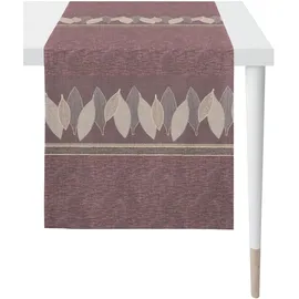 APELT Tischläufer "2719 LOFT STYLE, Jacquard", lila (aubergine, lila, beige, natur), B:44cm L:140cm, Baumwolle, Polyacryl, Polyester, Viskose, Tischdecken