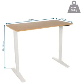 HJH Office Schreibtisch STAND BASIC Weiß / Eiche