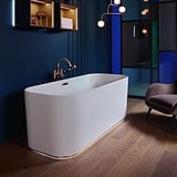 Villeroy & Boch Villeroy und Boch Finion Rechteck-Freistehwanne 177FIN7N300V1RW 170 x 70 cm, Wasserzulauf, Emotion, Design-Ring, stone white, gold