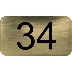 Nummernschild selbstklebend, 35 x 20 mm, Type 34, Kunststoff gold metallic