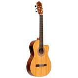 Stagg SCL70 Klassische Gitarre mit Fichtendecke und aktivem Preamp, matt, Naturfarbe