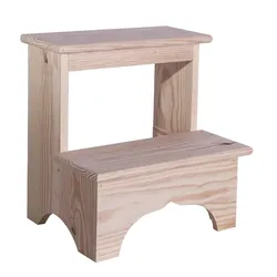 WellHome - Stufenhocker aus Holz, unbehandelt 40x30x40 cm