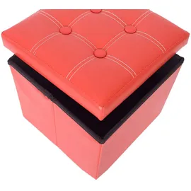 Mobili Rebecca Fusshocker, Rot, Textil, 30x30x30 cm Wohnzimmer, Hocker, Sitzwürfel