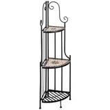 Kamelio Standregal Kleines Eckregal stehend 115cm Pflanzenständer Pflanzenregal Balkon, 1-tlg. beige|braun|schwarz