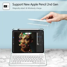 Fintie Tastatur Hülle für iPad Air 11 Zoll M3/M2 (2025/2024), iPad Air 5/4 Generation 10,9" (2022/2020) Eisblau