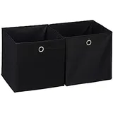 MODFU Aufbewahrungsbox 2 Stück Ordnungsboxen Aufbewahrung Boxen Aufbewahrungskorb Faltbar (Spielzeugkorb mit Ösen Wickeltisch Organizer 30x30x30 cm aus Stoff, 2 St., Aufbewahrungsboxen Spielzeugkiste Kleideraufbewahrung Ablagekörbe), für Schubladen Bücher Kleidung Spielzeug Kosmetik Bad Schreibwaren usw schwarz