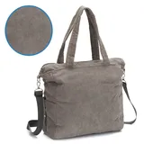 fillikid Wickeltasche Cord mit Wickelunterlage, Kinderwagenaufhänger & Flaschenwärmer - Grau