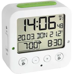TFA® digitaler Funkwecker BINGO weiß