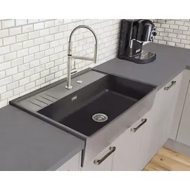 Systemceram KeraDomo Kentro 90 links Einbauspüle magnolie Handbetätigung 895 x 618 mm