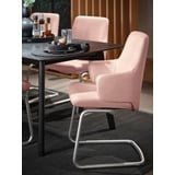 Stressless® Polsterstuhl Laurel, Low Back mit Armlehne, Größe L, mit Beinen aus Stahl in Chrom glänzend rosa