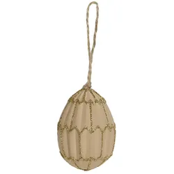 Chic Antique Osterei mit Glitzer, Höhe 6, Ø 4,5 cm, antique puder
