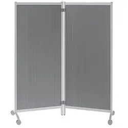 2 PAPERFLOW Trennwand, silber 76,0 x 160,0 cm mit Rollen