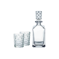 Nachtmann Whiskyglas Whiskygläser + Karaffe 3er Set, Kristallglas weiß