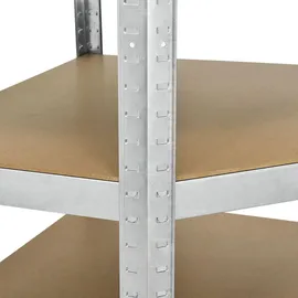 Juskys Eckregal Metall 180 x 70 x 40 cm Silber