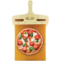 ORTUH Sliding Pizza Peel, Verschiebbarer Pizzaschieber, antihaftbeschichteter Pizzaschieber mit Griff, Der Pizzaschieber, der Pizza Perfekt überträgt, Antihaft, für Innen- und Außenöfen
