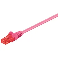 goobay CAT 6 Patchkabel, U/UTP, magenta, Kupferkaschierter Aluminiumleiter CCA, Kabellänge 3 m