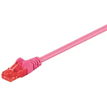goobay CAT 6 Patchkabel, U/UTP, magenta, Kupferkaschierter Aluminiumleiter CCA, Kabellänge 3 m