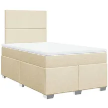 vidaXL Boxspringbett mit Matratze Creme 120x200 cm Stoff - Creme