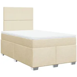 vidaXL Boxspringbett mit Matratze Creme 120x200 cm Stoff - Creme