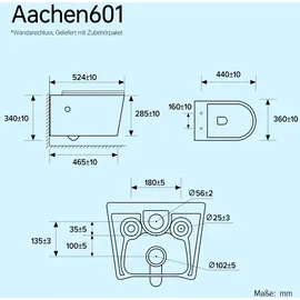 doporro Aachen601 mit WC-Sitz Weiß