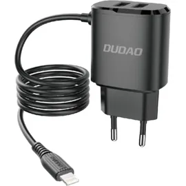 DUDAO 2x USB Ladegerät mit Lightning Kabel Schwarz