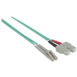 Intellinet Network Solutions Intellinet Glasfaser LWL-Anschlusskabel, Duplex, Multimode, LC/SC, 50/125 μm, OM3, 3 m, Aqua