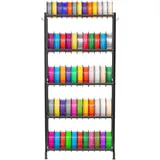 Vevor Filament Lagerregal für 3D-Drucker, 5 Ebenen, Filamentspulenhalter, 635 x 320 x 1300 mm Tragkraft 45,3 kg pro Ebene, 3D-Druckerzubehör Organizer für 3D-Druckstudio, Werkstatt, Schwarz