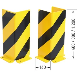 MORAVIA Anfahrschutz Winkel schwarz/gelb 400 x 160 x 6 mm zum Aufdübeln