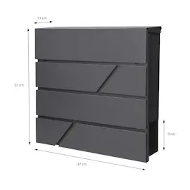 ML-Design Standbriefkasten Anthrazit inkl. Zeitungsfach