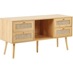 TV-Möbel PEROTE Rattan Hellbraun