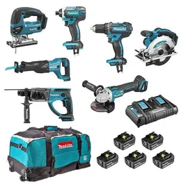Makita Ensemble de 7 Maschinen (DDF482 + DTD152 + DGA504 + DSS610 + DHR202 + DJR186 + DJV180)