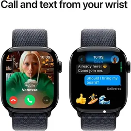 Apple Watch Series 10 GPS + Cellular 42 mm Aluminiumgehäuse diamantschwarz Sport Loop tinte