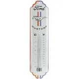 Nostalgic-Art Retro Metall-Thermometer Innen Aussen Analog & Stripes Logo – Geschenk-Idee für Ford-Zubehör Fans, Original Lizenzprodukt (OLP), aus Metall, Vintage Design