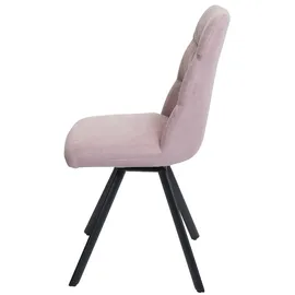 Mendler Esszimmerstuhl HWC-J69 Samt rosa 2er Set