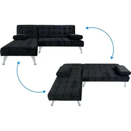 Hti-Living Eckcouch Velvet 1-Sitzer Schwarz