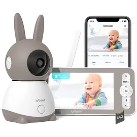 ARENTI Babyphone mit Kamera 2K/3MP, 5 Zoll WiFi Video Babyphone PTZ 355°, IR Nachtsicht, Nachtlicht, Schlaflieder, Temperaturanzeige, unterstützt Mobile App Steuerung