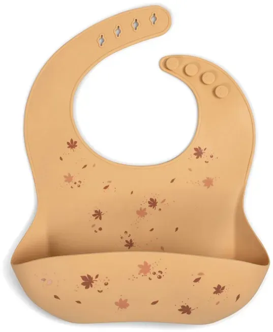 Silicone bib with print - Chestnuts