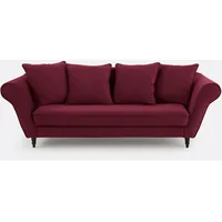 SO"HOME Sofa Lipstick, Samt' Aubergine 3-Sitzer