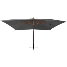 vidaXL Ampelschirm mit Holzmast 400 x 300 cm Anthrazit