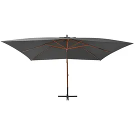 vidaXL Ampelschirm mit Holzmast 400 x 300 cm Anthrazit