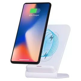 Grundig Handyhalterung Qi Ladegerät - 10W - Handy Ständer - Free Positioning Technology - Inkl. Kabel 1M - LED-Anzeige - Weiß