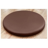 MOODMUSE Rund Stuhlkissen,Rundes Sitzkissen Aus Kunstleder,Rundes Stuhlkissen Aus Memory-Schaum,Rutschfestes Stuhl-Sitzkissen for Zuhause,Büro Und Küche (Color : Brown, Size : 30cm/11.8inch)