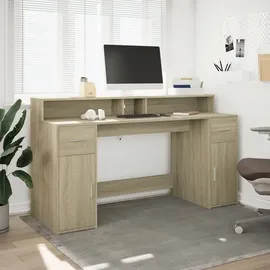 vidaXL Schreibtisch LED Sonoma-Eiche braun