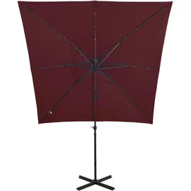 vidaXL Ampelschirm Ø 250 cm Bordeauxrot
